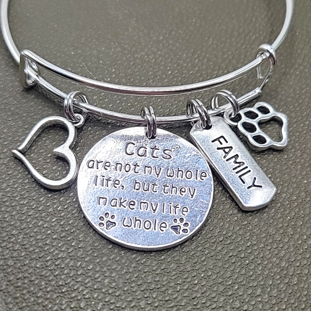 Cat lover charm bracelet